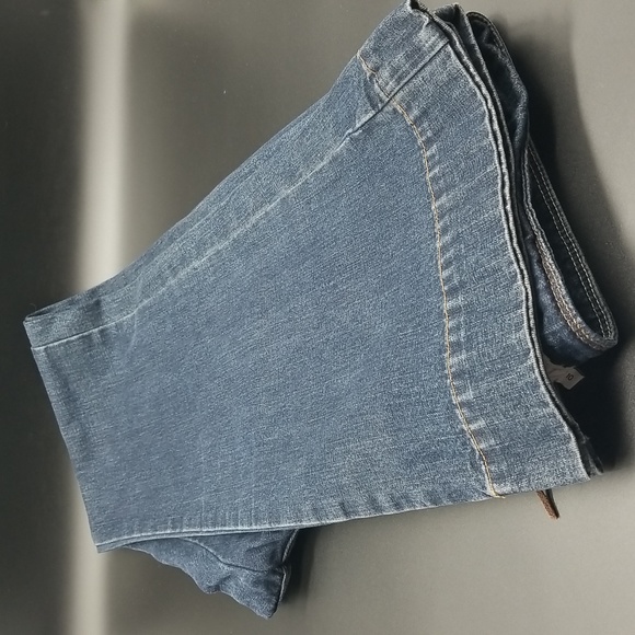 Calvin Klein Jeans Size 10 Embroidered Waist Leather LaceUp Front Wide Leg Jeans - Picture 13 of 13